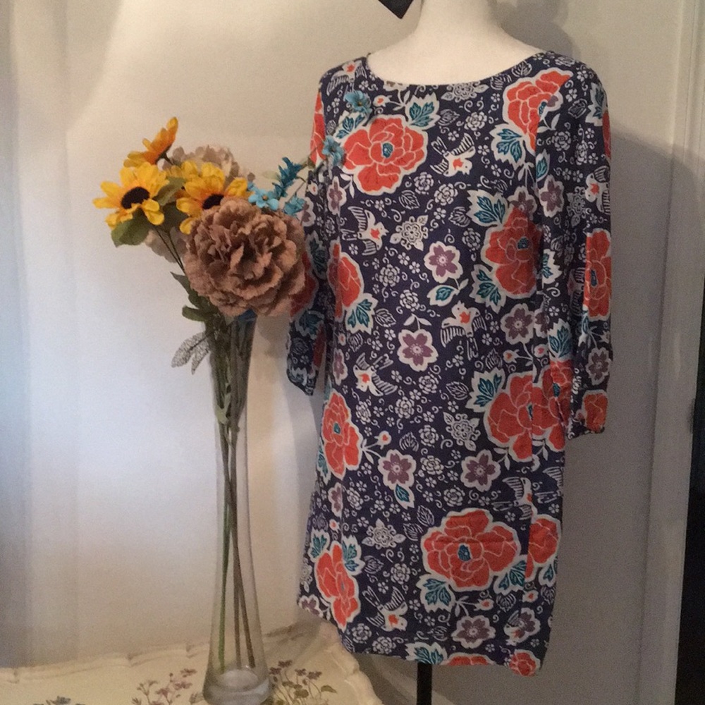 SOLD - Colorful Dress! Fully lined! Back Zipper.